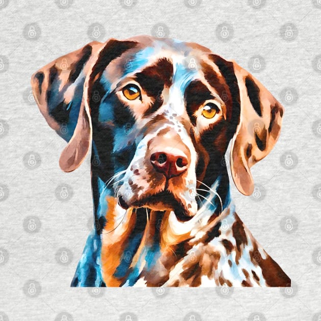 Soulful Impressionist German Shorthaired Pointer by Doodle and Things